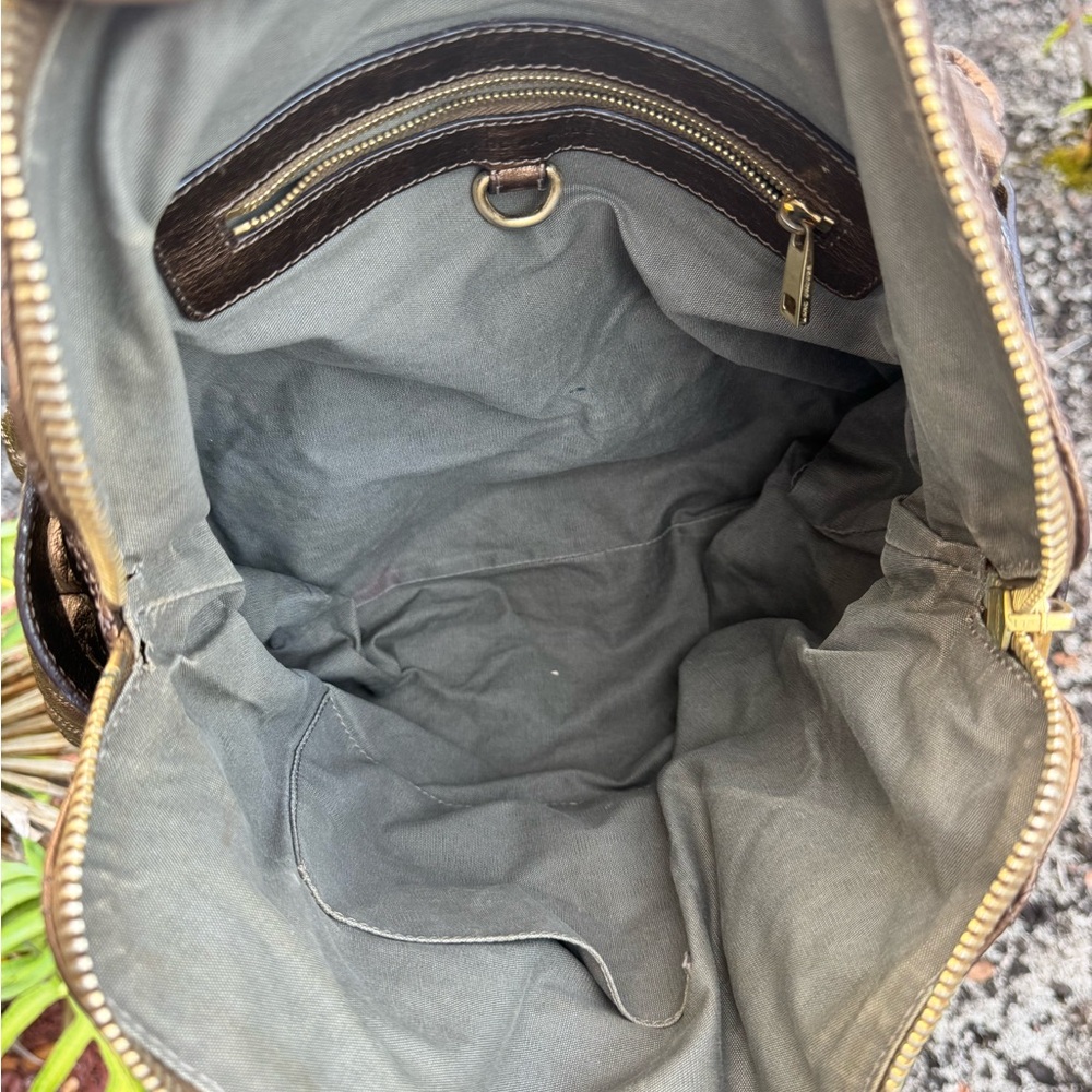 Marc Jacobs Made in Italy Quilted Bronze Metallic Leather Satchel Bag - Picture 16 of 17